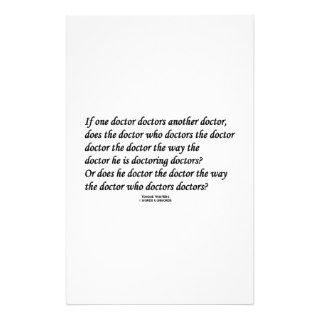 Doctor Doctoring Another Doctor (Tongue Twister) Stationery Paper