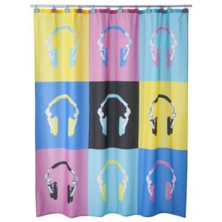 Headphone Girl Shower Curtain
