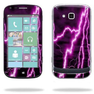 MightySkins Protective Skin Decal Cover for Samsung ATIV Odyssey SCH I930 Cell Phone Verizon Sticker Skins Purple Lightning: Cell Phones & Accessories
