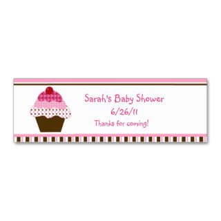 Cute Cupcake Pink & Brown Dots Favor/Tags Business Card