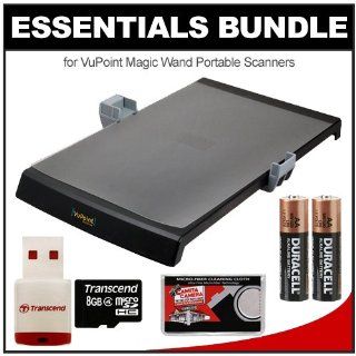 Essentials Bundle for VuPoint Magic Wand Portable Scanner with VuPoint Table Top Scanning Stand + 8GB microSDHC Card + Batteries + Cloth: VUPOINT: Electronics