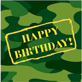 Camouflage Happy Birthday Lunch Napkins 16 Per Pack: Toys & Games