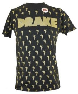 Drake (Young Money) Mens T Shirt   Golden Fairy All Over Image on Black (Small): Clothing