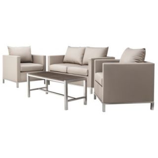 Leigh 4 Piece Upholstered Patio Conversation Fur