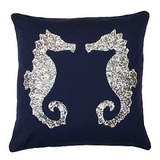 Jeffrey Banks 18" x 18" Seahorse Sequin Pillow