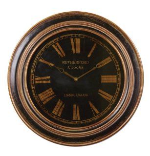 Round Rustic Brown Roman Numeral Wall Clock 32"  