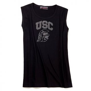 USC Trojans Poly cotton Ladies Crystal Embellished Logo Black Tank Top