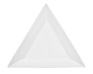 CAC China TUP 8 Triumph 8 Inch Super White Porcelain Triangular Plate, Box of 24: Kitchen & Dining