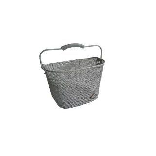 MTS Basket with Bracket Silver, Front Quick Release Basket, Removable, Wire Mesh Bicycle basket, NEW, Silver  Bike Baskets  Sports & Outdoors