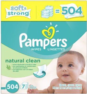 Pampers Natural Clean Baby Wipes   504 ct   Unscented : Diaper Changing Products : Baby