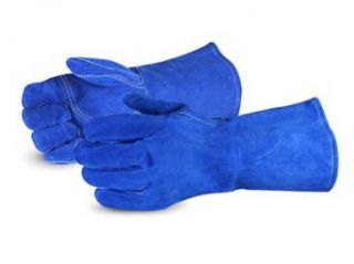 Superior 505BUWS Hamilton Deluxe Shoulder Split Cowhide Leather Welding Glove with Extended Palm/Thumb Patch and Kevlar Sewn, Work, Blue (Pack of 1 Dozen): Welding Safety Gloves: Industrial & Scientific