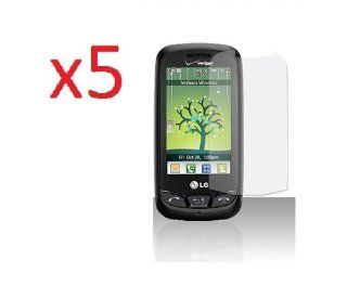5x LG 505C LG505C LG 505 C Screen Protector film CLEAR custom PRE CUT + Yellow Pry Tool: Cell Phones & Accessories