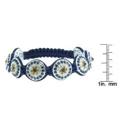 Eternally Haute Silver Overlay Crystal Navy Blue Macrame Bracelet Eternally Haute Crystal, Glass & Bead Bracelets