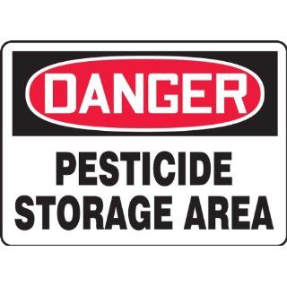 Accuform Signs MCAW100VA Aluminum Safety Sign, Legend "DANGER PESTICIDE STORAGE AREA", 7" Length x 10" Width x 0.040" Thickness, Red/Black on White: Industrial Warning Signs: Industrial & Scientific