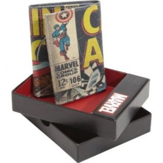 Marvel Men's Printed Captain America Trifold Wallet, Multi: Shoes