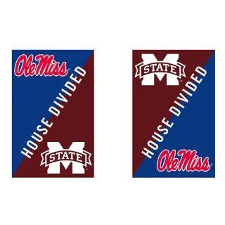 NCAA Ole Miss & Mississippi State House Divided Outdoor Garden Flag 18.5" x 13"  Outdoor Decorative Flags  Patio, Lawn & Garden