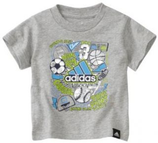 Adidas Baby boys Infant Sketch Perform Tee, Grey, 6 Months: Infant And Toddler T Shirts: Clothing