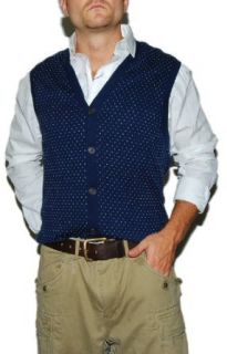 Polo Golf by Ralph Lauren Men Sweater Cardigan Vest (L, Navy/white) at  Mens Clothing store