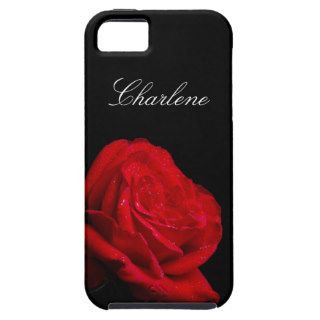 A Full Red Rose on Black iPhone 5 Case