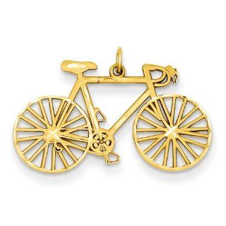 14k Yellow Gold Polished Bicycle Charm Clasp Style Charms Jewelry