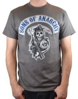 Sons of Anarchy Logo Patch T shirt (Large): Movie And Tv Fan T Shirts: Clothing