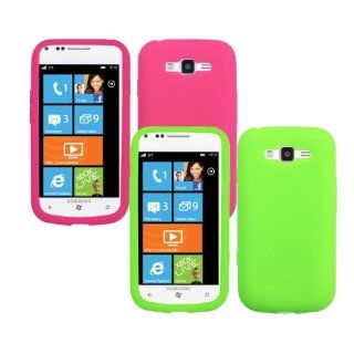 Importer520 2in1 Combo Pink Green Silicone Rubber Gel Soft Skin Case Cover for Samsung Focus 2 i667: Cell Phones & Accessories