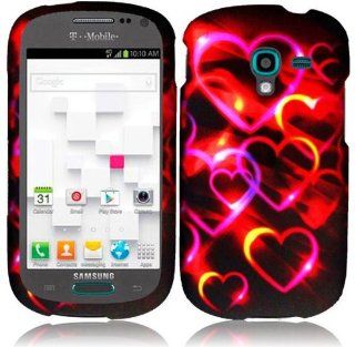 Samsung T599 Galaxy Exhibit ( Metro PCS , T Mobile ) Phone Case Accessory Spectacular Hearts Hard Snap On Cover with Free Gift Aplus Pouch: Cell Phones & Accessories