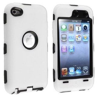 Importer520 Black Hard / White Skin Hybrid Case Cover compatible with Apple iPod Touch 4G, 4th Generation, 4th Gen 8GB / 32GB / 64GB: MP3 Players & Accessories