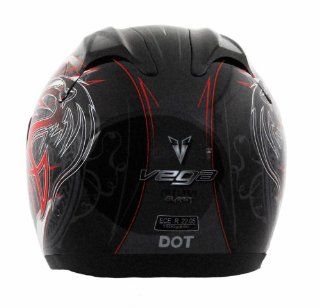 Vega Altura Slayer Graphic Full Face Helmet (Red, X Large): Automotive