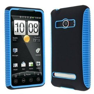 Importer520 Dual Flex Hybrid Black Blue TPU Hard Gel Case Cover for Sprint HTC EVO 4G: Cell Phones & Accessories
