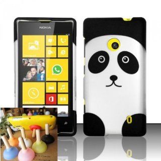 [Buy World, Inc] Panda Bear for Nokia Lumia 521 (T mobile) Rubberized Design Cover   Panda Bear with Free Toilet Stand: Cell Phones & Accessories