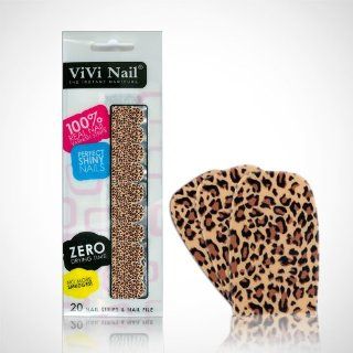 Vivi Nails Pattern Strip Nail Art Polish Leopard Brown, count 20 nail strips : False Nails : Beauty