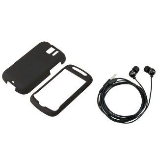 eForCity Black Snap on Rubber Coated Case with FREE In ear (w/on off) Ball head Shape Stereo Headsets Compatible with HTC T Mobile MyTouch 3G Slide: Cell Phones & Accessories