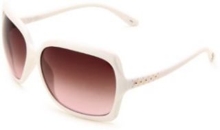 Jessica Simpson Women's J537 Rectangle Sunglasses,ite Frame/Smoke To Pink Gradient Lens,One Size: Clothing
