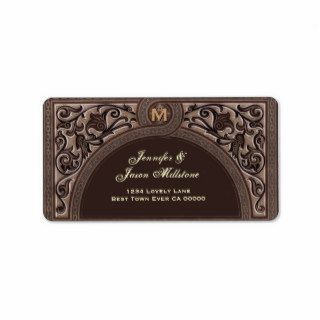 CHOCOLATE BROWN Floral Arch Wedding Address Label