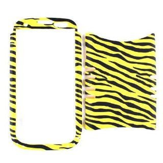 Cell Armor I747 RSNAP TE541 Rocker Snap On Case for Samsung Galaxy S3 I747   Retail Packaging   Yellow Zebra on Black: Cell Phones & Accessories