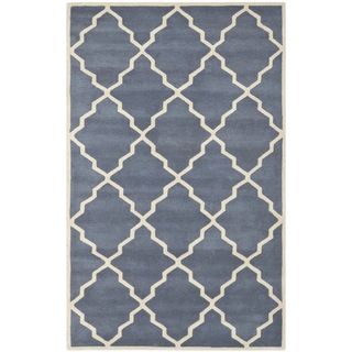 Safavieh Handmade Moroccan Chatham Geometric pattern Gray Wool Area Rug (5 X 8)