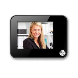 MALO 3.5 Inch LCD HD Monitor Display Door Peephole Viewer Auto Photo Snapping Video Recoding Digital Camera with Doorbell Black: Home Improvement