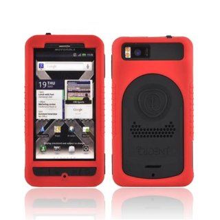 For Motorola Droid X MB810 X2 Red Black OEM Trident Cyclops II Anti Skid Hard Silicone Case Cover w Screen Protector Cell Phones & Accessories
