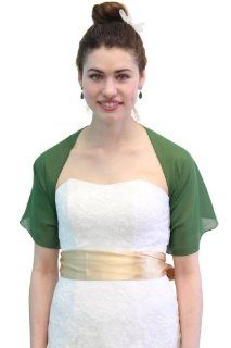 Clover Green Silky Chiffon Bridal Shawl Wrap: Clothing