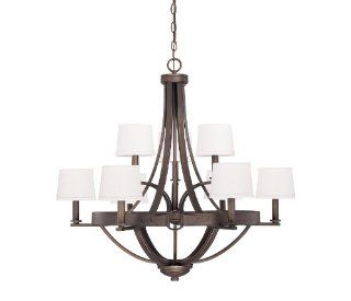 Capital Lighting 4209TB 546 Chastain 9 Light Chandelier, Tobacco Finish with Decorative Shades    