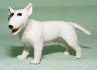 BULL TERRIER Dog White w/Black Eye Stands Target Dog New MINIATURE Figurine Porcelain KLIMA K546A   Collectible Figurines