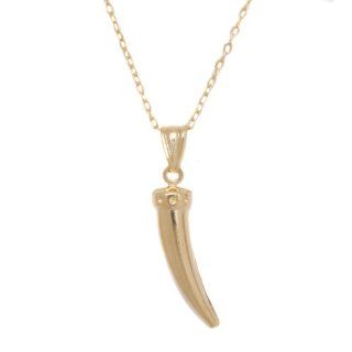 Valentines 18K Gold Overlay Shark Tooth Pendant: