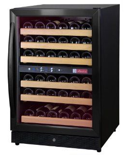 Allavino MWR 542 BR 51 Bottle Dual Zone Wine Cellar Refrigerator   Black Door: Appliances