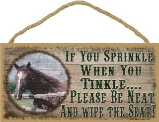 Western Horse If You Sprinkle When You Tinkle Sign Plaque Bath Decor 5"X10"   Western Bathroom Signs