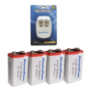 4 Pieces of 9V 550mAh Li ion High Capacity Rechargeable Battery Electronics