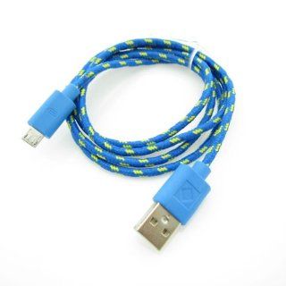 e821 3ft micro USB Braided High Quality Durable Charging / Data Sync Cable for samsung i9300/samsung note 2/samsung s4 i9500(blue): Cell Phones & Accessories