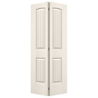 ReliaBilt 2 Panel Round Top Plank Hollow Core Smooth Molded Composite Bifold Closet Door (Common: 80 in x 36 in; Actual: 79 in x 35.5 in)
