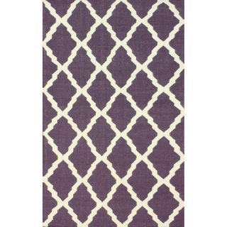 Nuloom Hand hooked Moroccan Trellis Flatweave Purple Wool Rug (5 X 8)