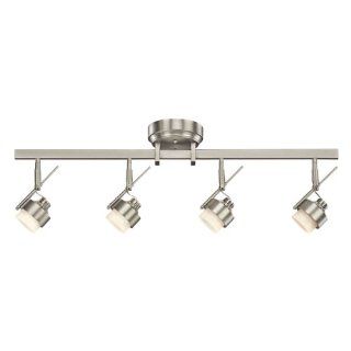 Kichler Lighting 10326NI 4 Light LED Energy Star Fixed Rail Directional Light, Brushed Nickel with Satin Etched Glass   Close To Ceiling Light Fixtures  